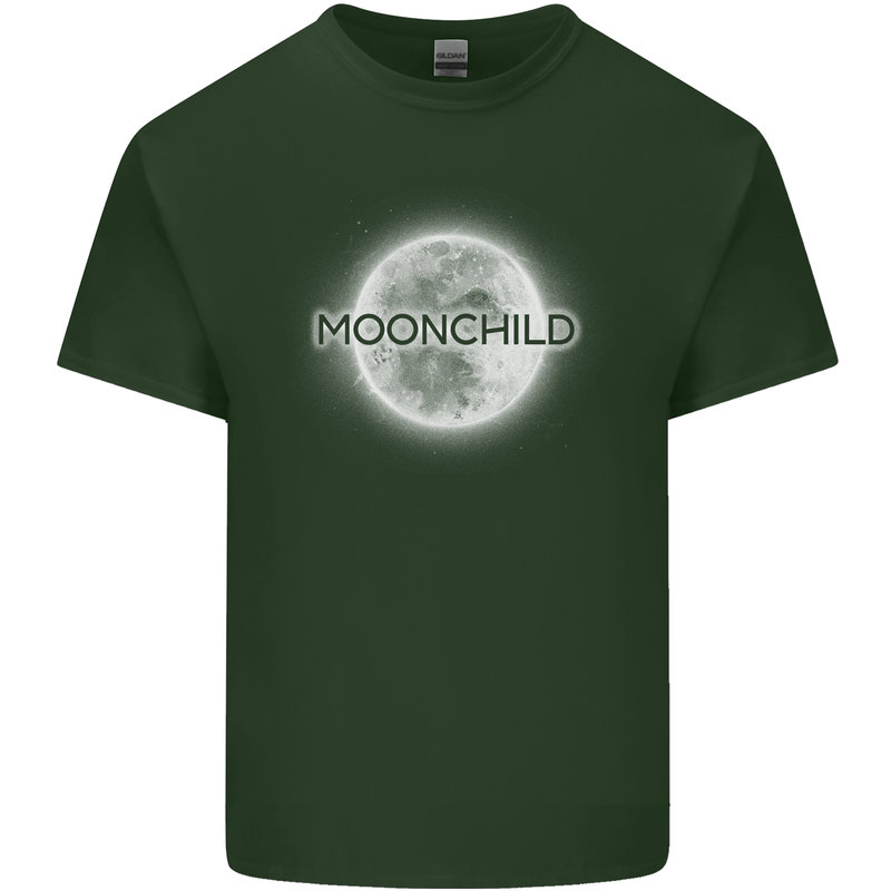 Moonchild Cancer Zodiac Mens Cotton T-Shirt Tee Top Forest Green
