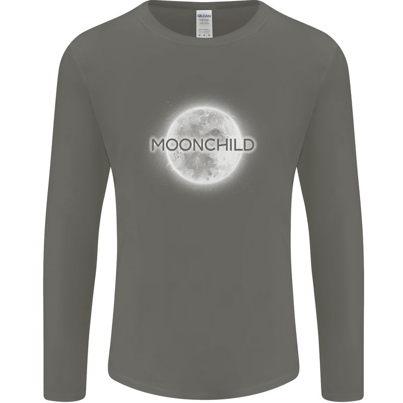Moonchild Cancer Zodiac Mens Long Sleeve T-Shirt Charcoal