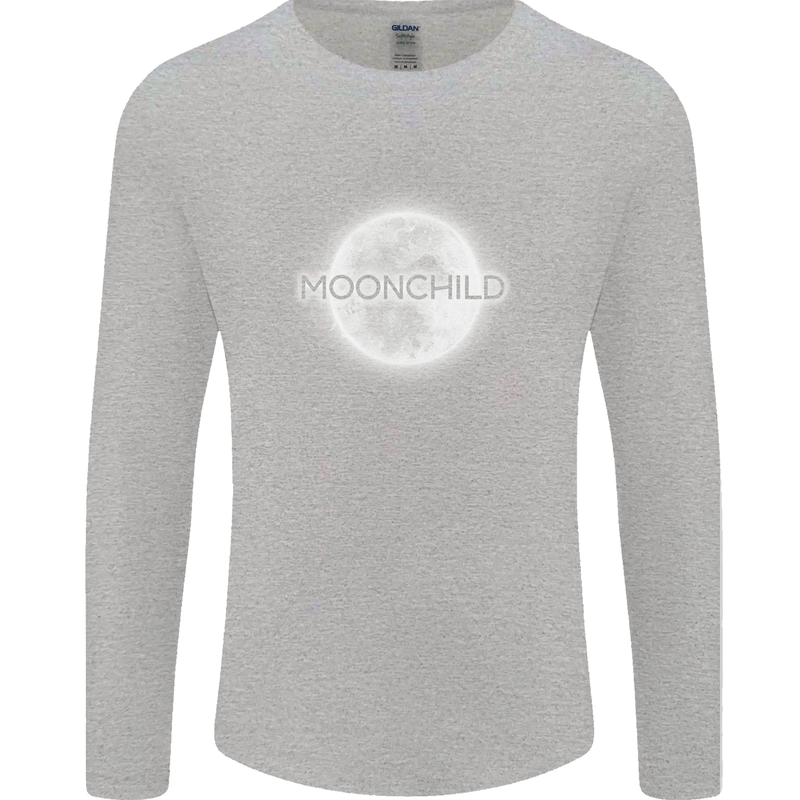 Moonchild Cancer Zodiac Mens Long Sleeve T-Shirt Sports Grey