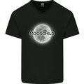 Moonchild Cancer Zodiac Mens V-Neck Cotton T-Shirt Black