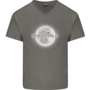 Moonchild Cancer Zodiac Mens V-Neck Cotton T-Shirt Charcoal