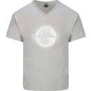 Moonchild Cancer Zodiac Mens V-Neck Cotton T-Shirt Sports Grey