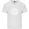 Moonchild Cancer Zodiac Mens V-Neck Cotton T-Shirt White