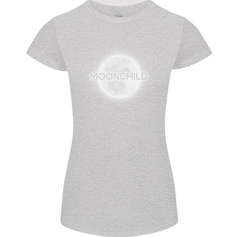 Moonchild Cancer Zodiac Womens Petite Cut T-Shirt Sports Grey