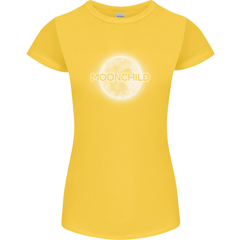 Moonchild Cancer Zodiac Womens Petite Cut T-Shirt Yellow