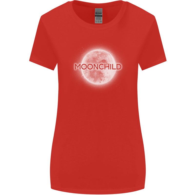 Moonchild Cancer Zodiac Womens Wider Cut T-Shirt Red