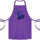 Moose Forest Ecology Environment Cotton Apron 100% Organic Purple