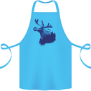 Moose Forest Ecology Environment Cotton Apron 100% Organic Turquoise