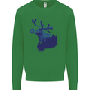 Moose Forest Ecology Environment Kids Sweatshirt Jumper Irish Green
