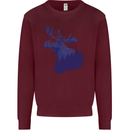 Moose Forest Ecology Environment Kids Sweatshirt Jumper Maroon