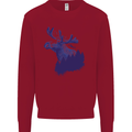 Moose Forest Ecology Environment Kids Sweatshirt Jumper Red