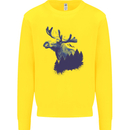 Moose Forest Ecology Environment Kids Sweatshirt Jumper Yellow