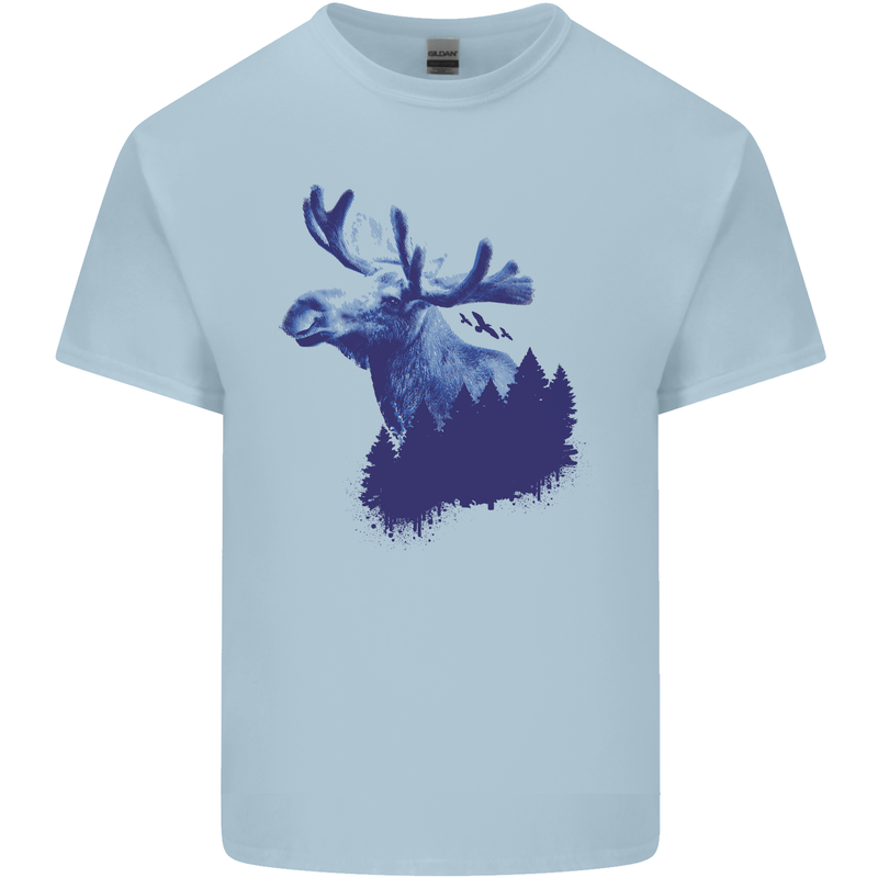 Moose Forest Ecology Environment Kids T-Shirt Childrens Light Blue