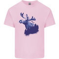 Moose Forest Ecology Environment Kids T-Shirt Childrens Light Pink