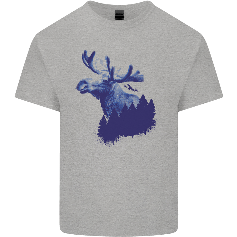 Moose Forest Ecology Environment Kids T-Shirt Childrens Sports Grey