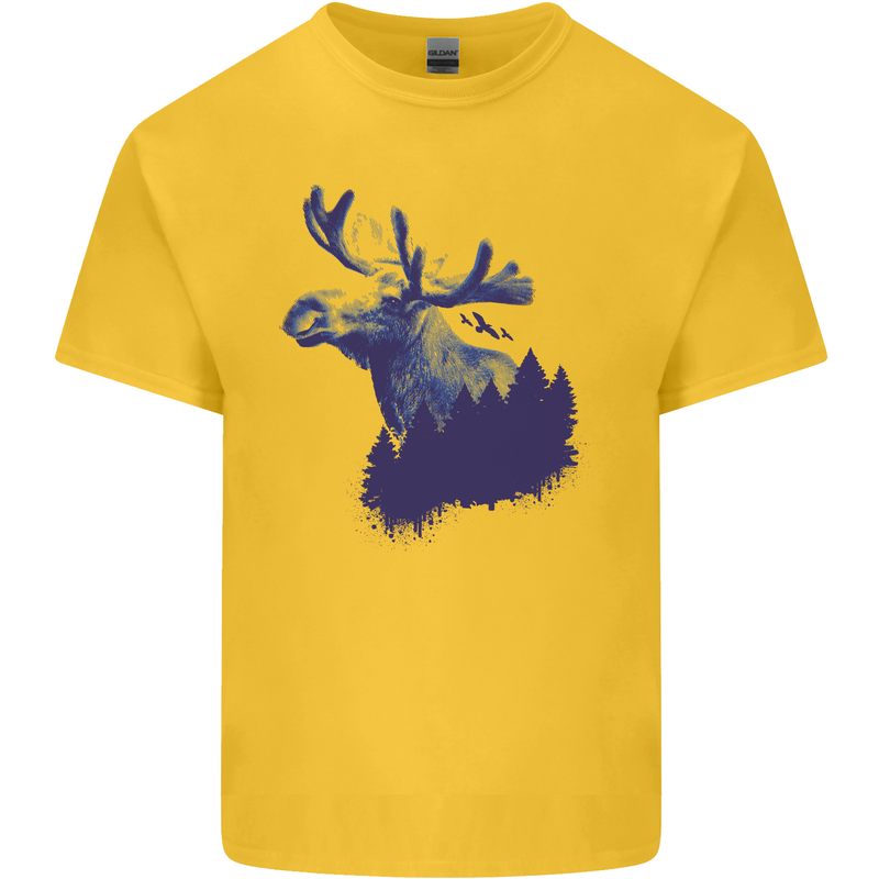 Moose Forest Ecology Environment Kids T-Shirt Childrens Yellow