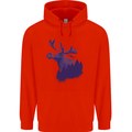 Moose Forest Ecology Environment Mens 80% Cotton Hoodie Bright Red
