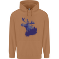 Moose Forest Ecology Environment Mens 80% Cotton Hoodie Caramel Latte