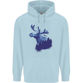 Moose Forest Ecology Environment Mens 80% Cotton Hoodie Light Blue