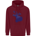 Moose Forest Ecology Environment Mens 80% Cotton Hoodie Maroon