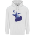 Moose Forest Ecology Environment Mens 80% Cotton Hoodie White