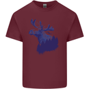 Moose Forest Ecology Environment Mens Cotton T-Shirt Tee Top Maroon