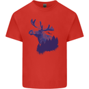 Moose Forest Ecology Environment Mens Cotton T-Shirt Tee Top Red