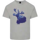 Moose Forest Ecology Environment Mens Cotton T-Shirt Tee Top Sports Grey