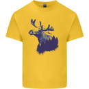 Moose Forest Ecology Environment Mens Cotton T-Shirt Tee Top Yellow