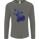 Moose Forest Ecology Environment Mens Long Sleeve T-Shirt Charcoal