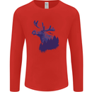 Moose Forest Ecology Environment Mens Long Sleeve T-Shirt Red