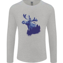 Moose Forest Ecology Environment Mens Long Sleeve T-Shirt Sports Grey