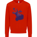 Moose Forest Ecology Environment Mens Sweatshirt Jumper Bright Red