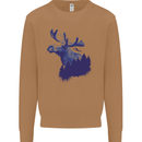 Moose Forest Ecology Environment Mens Sweatshirt Jumper Caramel Latte