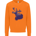 Moose Forest Ecology Environment Mens Sweatshirt Jumper Orange