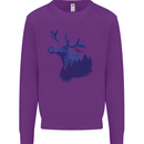 Moose Forest Ecology Environment Mens Sweatshirt Jumper Purple