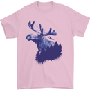 Moose Forest Ecology Environment Mens T-Shirt Cotton Gildan Light Pink