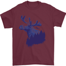 Moose Forest Ecology Environment Mens T-Shirt Cotton Gildan Maroon