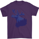 Moose Forest Ecology Environment Mens T-Shirt Cotton Gildan Purple