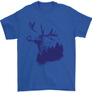 Moose Forest Ecology Environment Mens T-Shirt Cotton Gildan Royal Blue