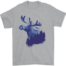 Moose Forest Ecology Environment Mens T-Shirt Cotton Gildan Sports Grey