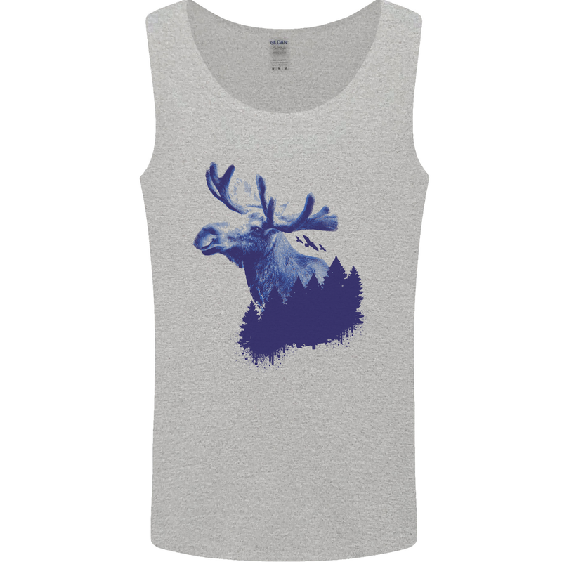 Moose Forest Ecology Environment Mens Vest Tank Top Sports Grey
