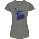 Moose Forest Ecology Environment Womens Petite Cut T-Shirt Charcoal