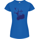 Moose Forest Ecology Environment Womens Petite Cut T-Shirt Royal Blue