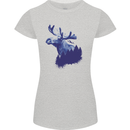 Moose Forest Ecology Environment Womens Petite Cut T-Shirt Sports Grey
