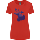 Moose Forest Ecology Environment Womens Wider Cut T-Shirt Red