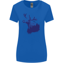 Moose Forest Ecology Environment Womens Wider Cut T-Shirt Royal Blue
