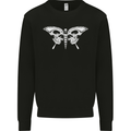 Moth Skull Halloween Mens Sweatshirt Jumper Black