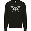 Moth Skull Halloween Mens Sweatshirt Jumper Black