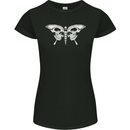 Moth Skull Halloween Womens Petite Cut T-Shirt Black